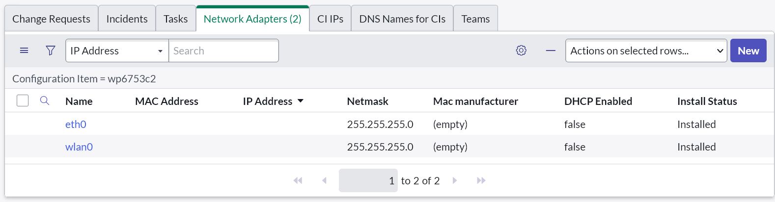 Related List Network Adapter